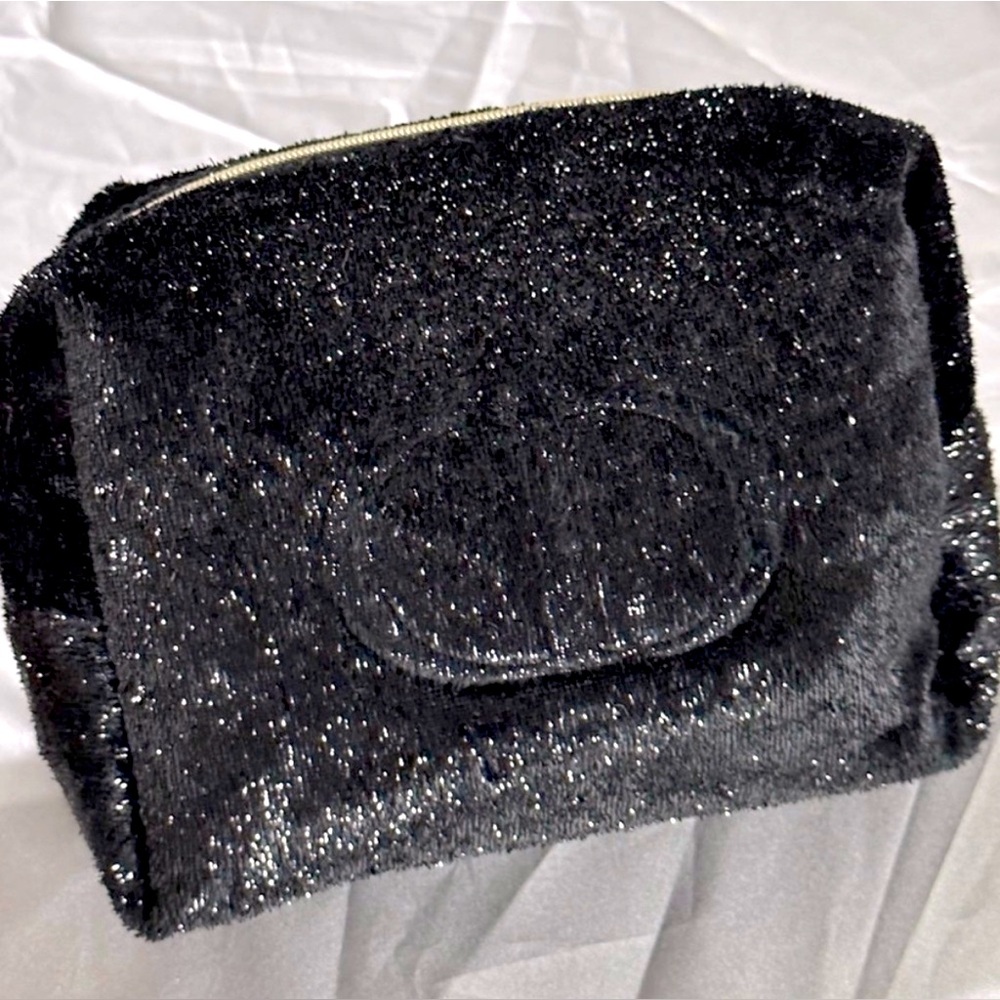 Dior - Black Glitter Beauty Bag in box.
